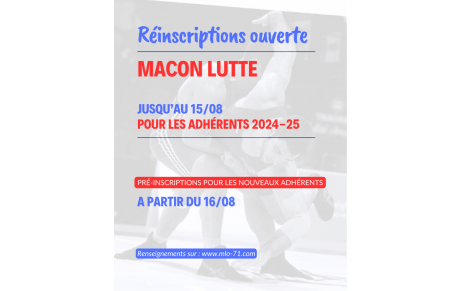 Pré-incriptions saison 2025-26 ouverte